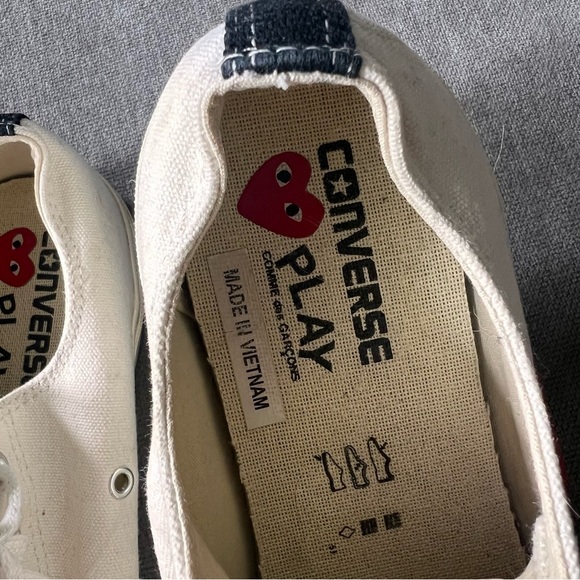 Converse Comme De Garçons PLAY White Low Top Sneakers 10 - Picture 5 of 7